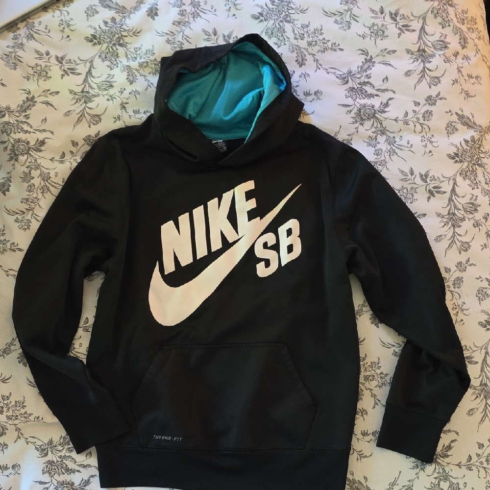 Nike SB Black Hoodie with Turquoise Lining